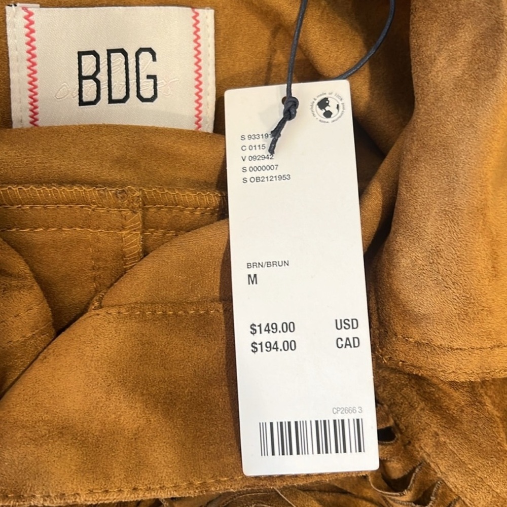 BDG Brown Suede Fringe Leather Jacket - Picture 7 of 9